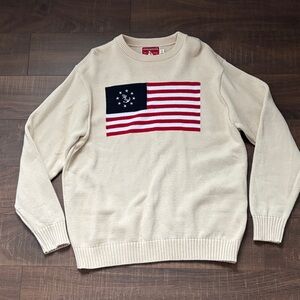Kiel James Patrick Cream Sweater with Nautical Flag Design, XXL